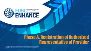 Phase A. Registration of Authorized
Representative of Provider
 