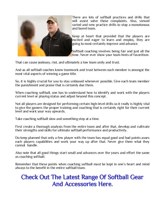 Essential Points To Take Note As Softball Coach