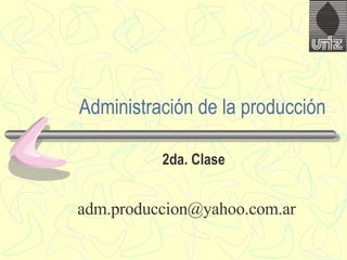 Administración de la producción 2da. Clase [email_address] 