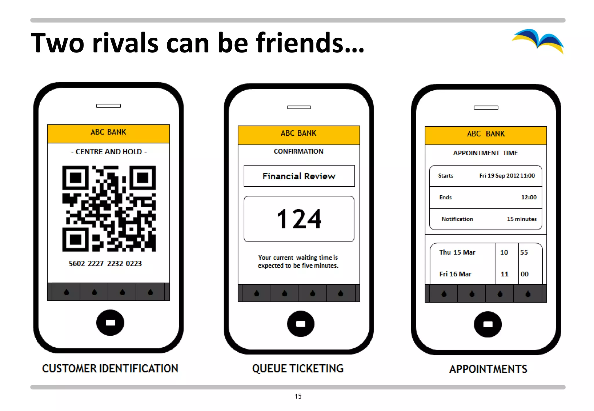 Two rivals can be friends…




                    15
 