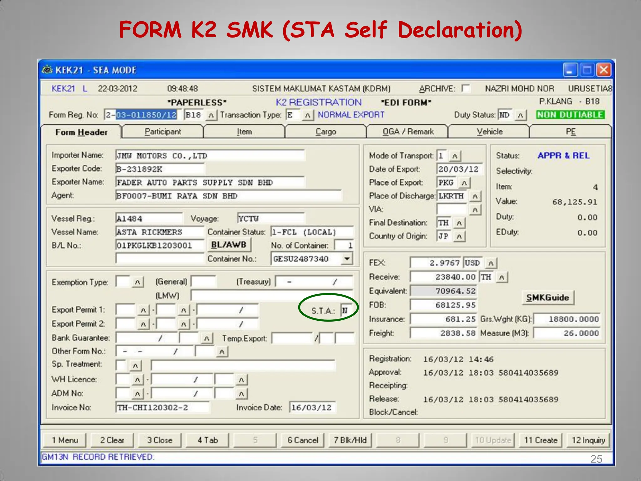 25
FORM K2 SMK (STA Self Declaration)
 