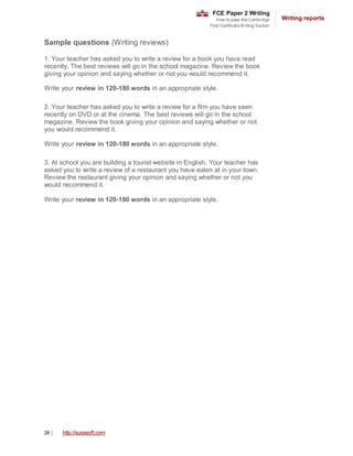 Fce Review Writing 2 fce paper 2 writing 2 | PDF