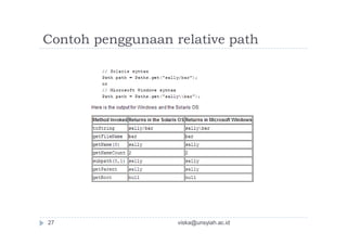 Contoh penggunaan relative path
viska@unsyiah.ac.id27
 