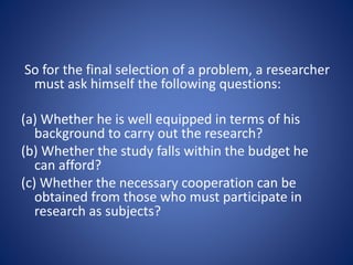 Formulation of a Research Problem | PPTX