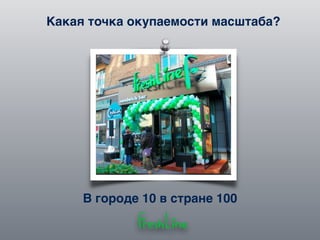 Какая точка окупаемости масштаба?
В городе 10 в стране 100
 