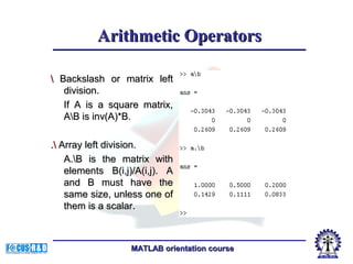 Matlab-fundamentals of matlab-2 | PPT