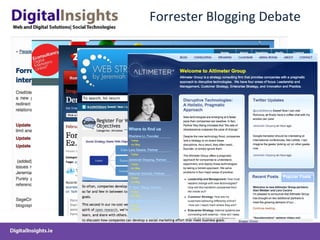 Forrester Blogging Debate  