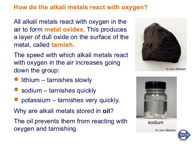 2 group 1 when metals react with oxygen they form