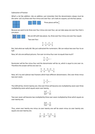 2 - Group 4 - Subtraction of Fractions Scripts | PDF
