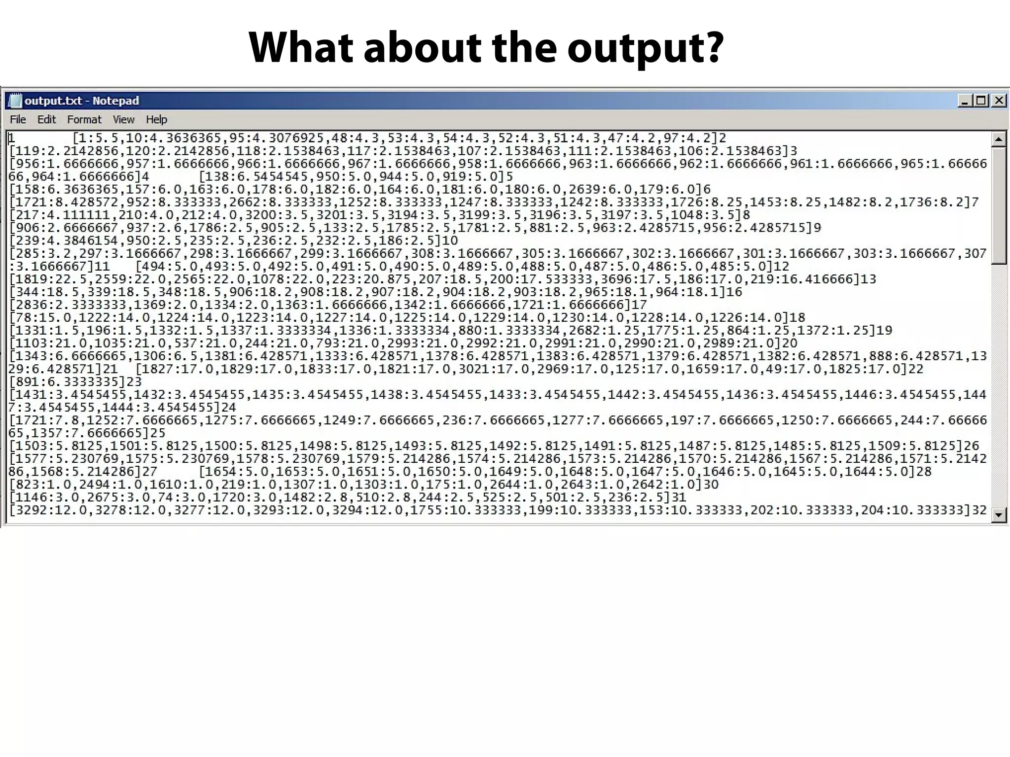 What about the output?
 