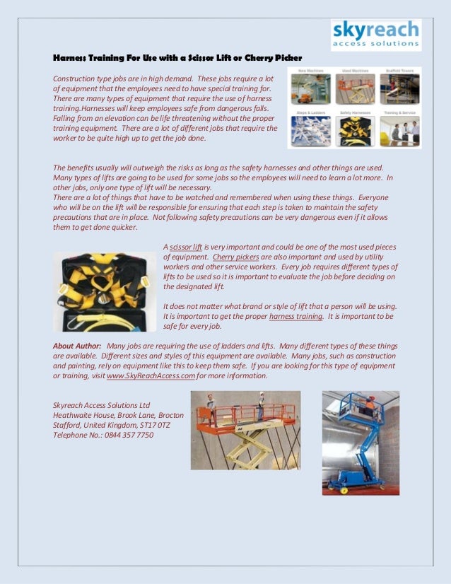Harness Training For Use with a Scissor Lift or Cherry Picker