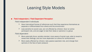 Perceptive Field Model 2-Health-Education-Process.pptx. aray pain hinagpis | PPTX