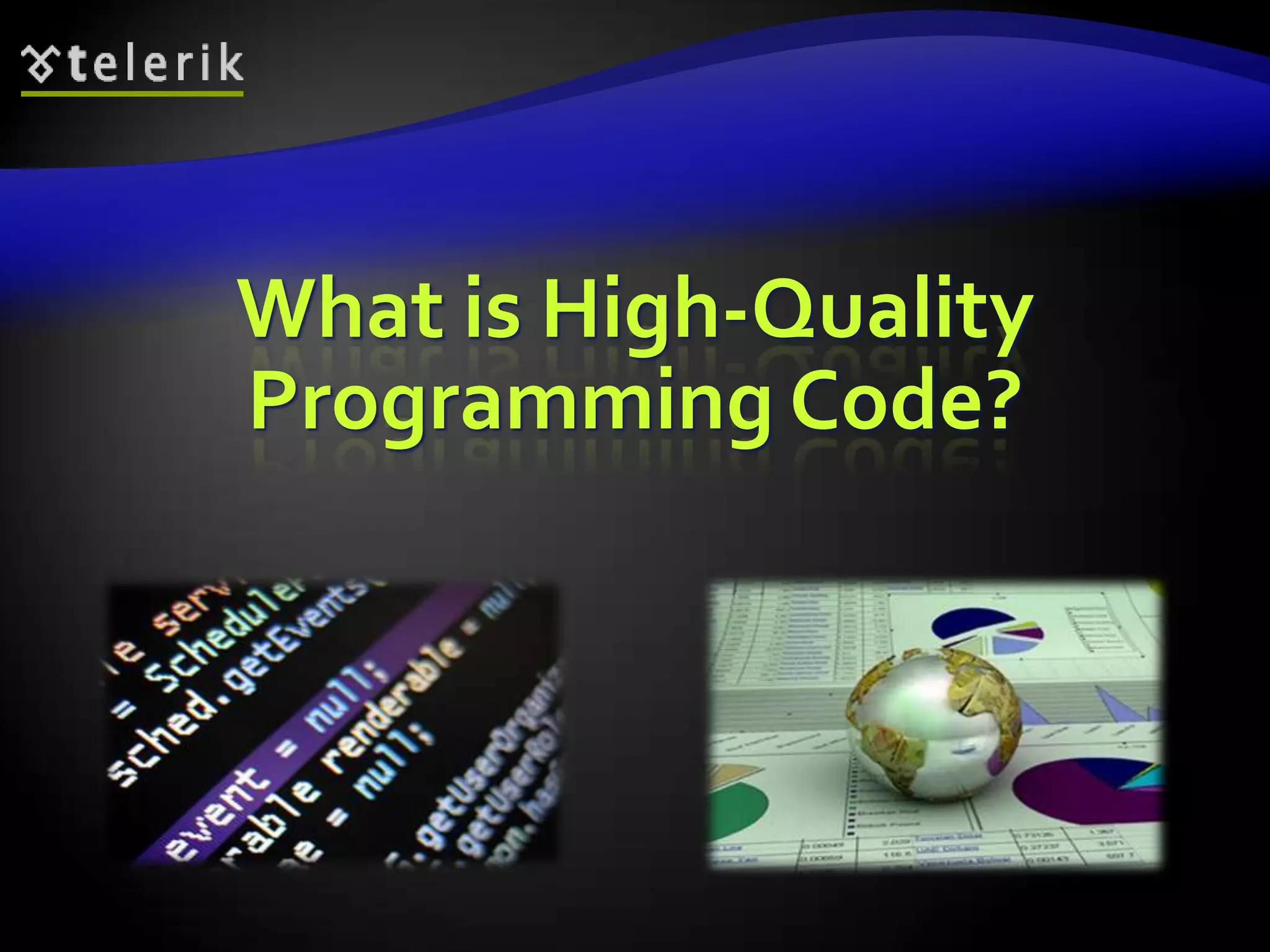 Writing High Quality Code in C# | PPTX | Programming Languages | Computing