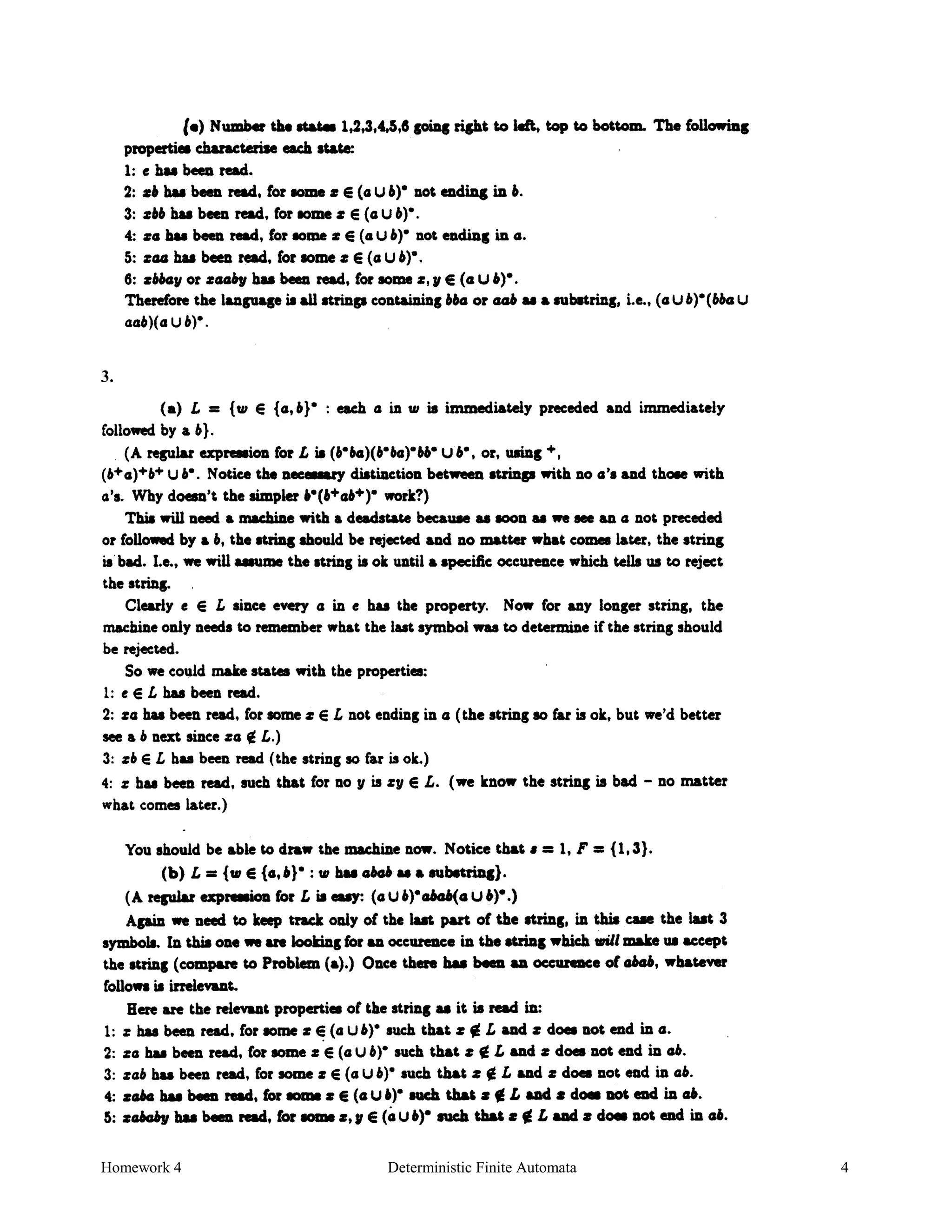 Homework 4 Deterministic Finite Automata 4
3.
 
