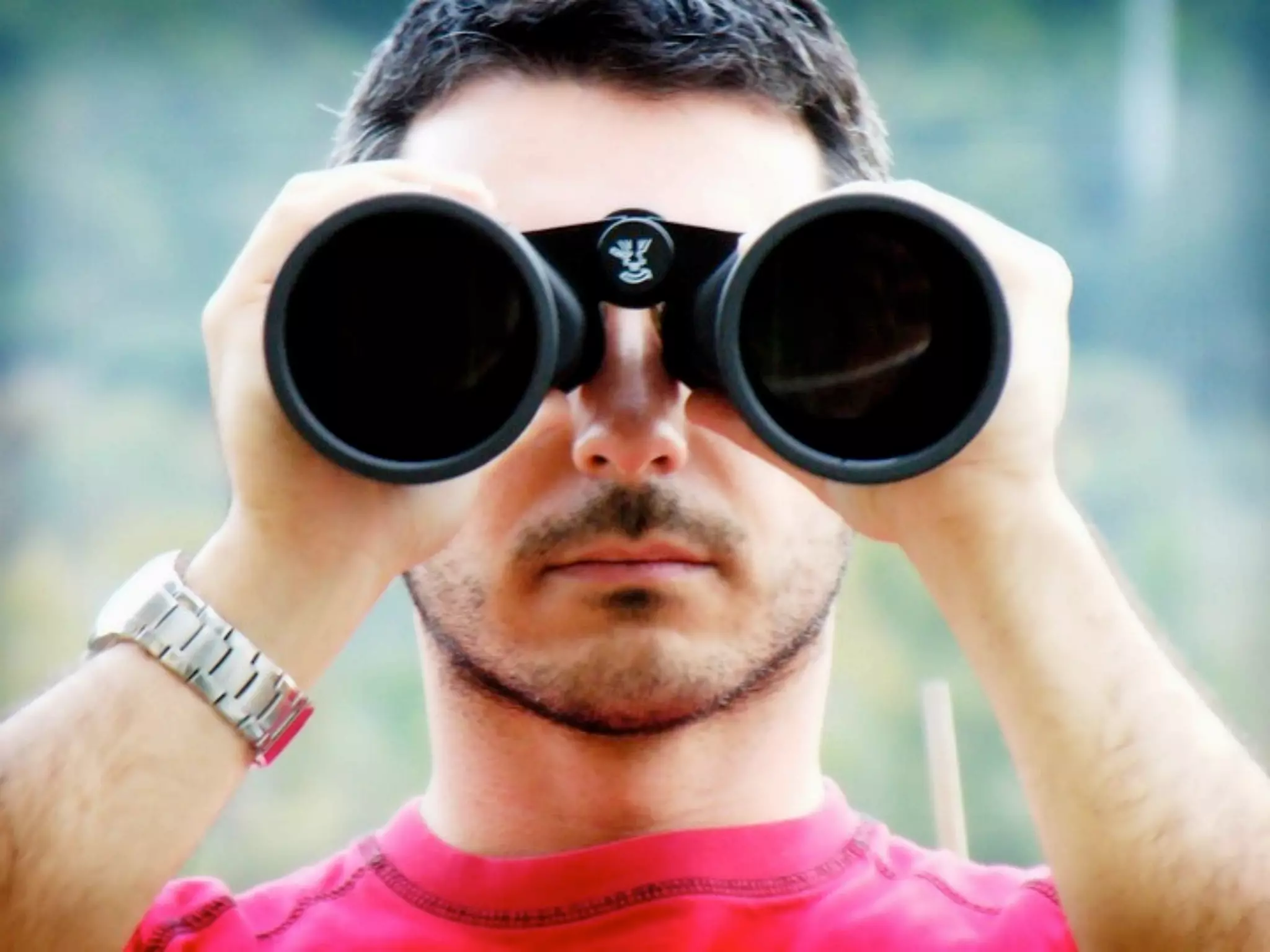 Looking through
  Binoculars
 