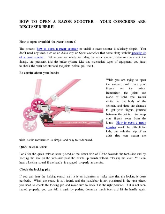 How to open razor scooter