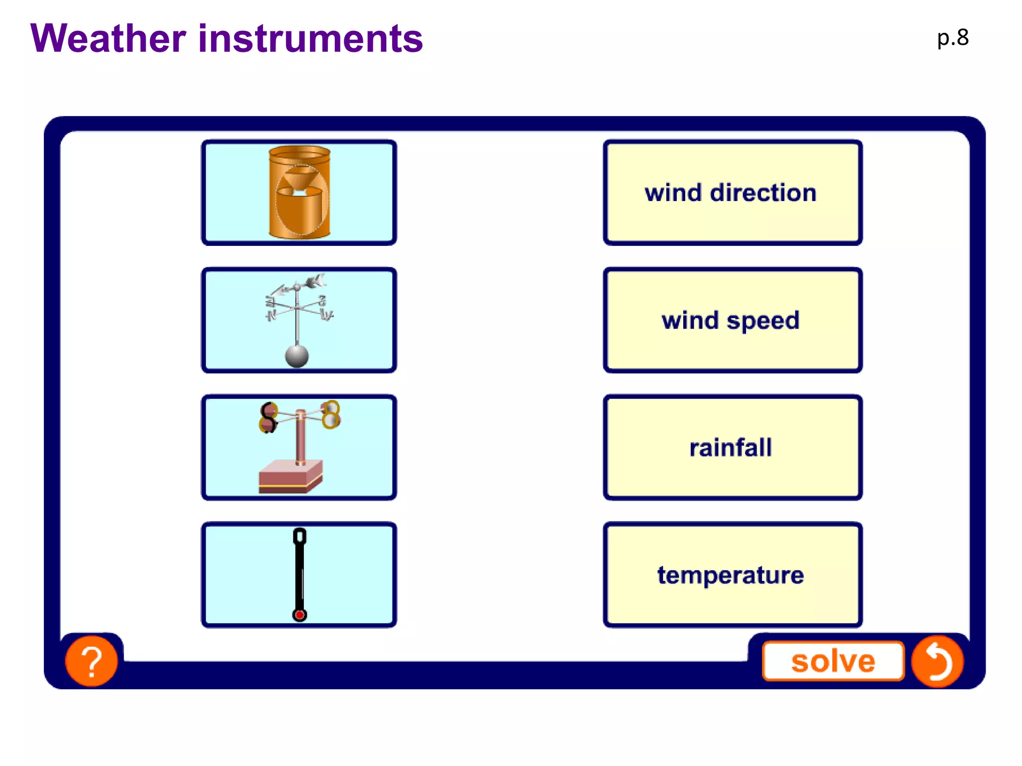 Weather instruments   p.8
 