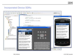 Incorporated Device SDKs




        IBM Confidential   © 2012 IBM Corporation
 