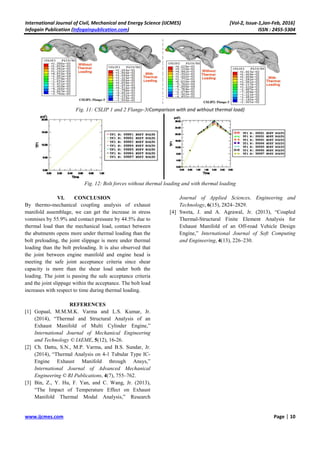 Thermo coupled stress analysis of exhaust manifold assemblage using ...