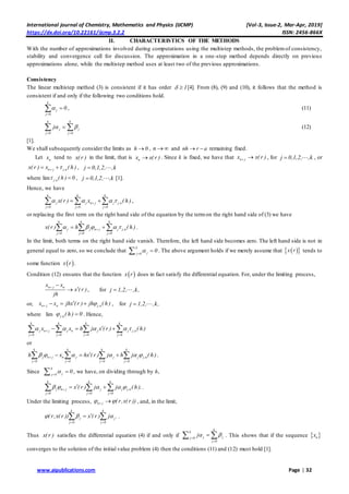 Derivation and Application of Multistep Methods to a Class of First ...