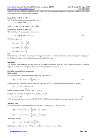 Derivation and Application of Multistep Methods to a Class of First ...