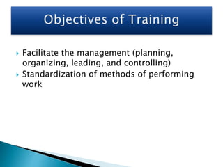  Facilitate the management (planning,
organizing, leading, and controlling)
 Standardization of methods of performing
work
 