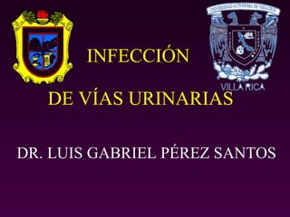 INFECCIÓN  DE VÍAS URINARIAS DR. LUIS GABRIEL PÉREZ SANTOS 