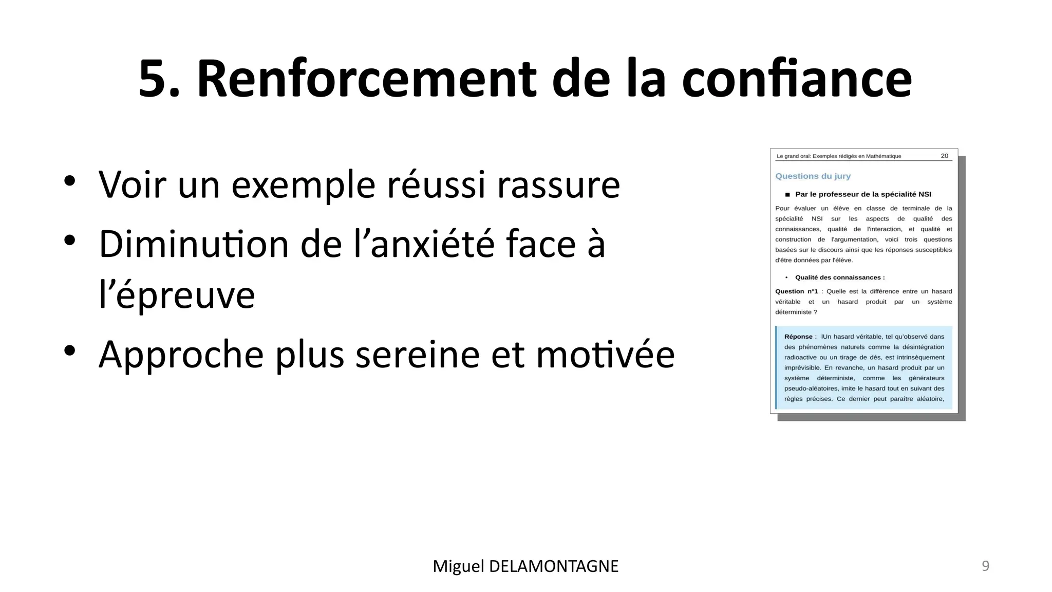 🎤 Grand oral ️ Exemples rédigés en 💻 NSI Inspiration et modèle 2/9 PPT