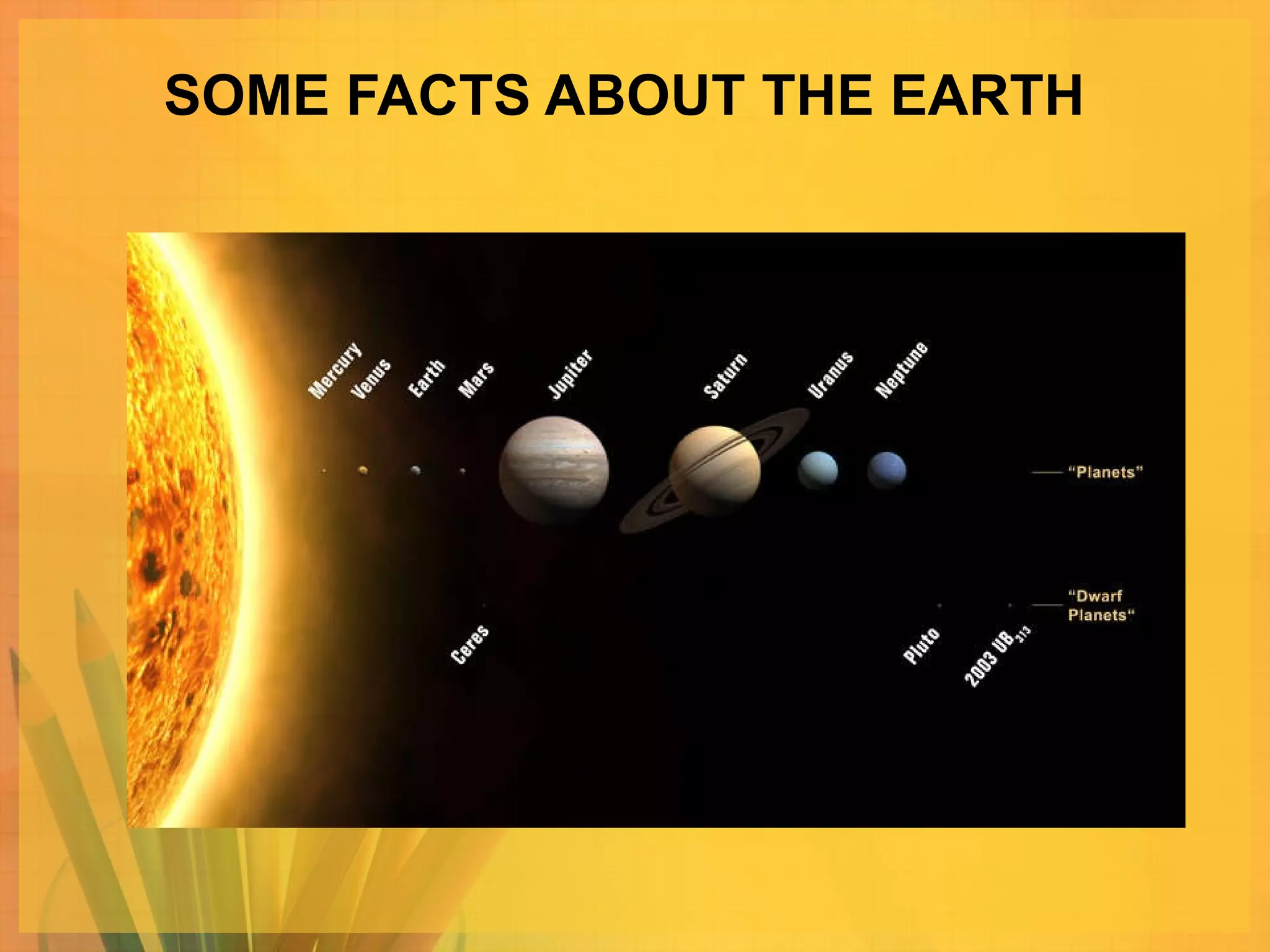 SOME FACTS ABOUT THE EARTH 