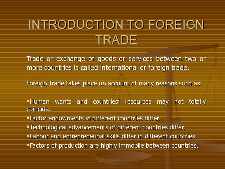 Introduction to foreign exchange