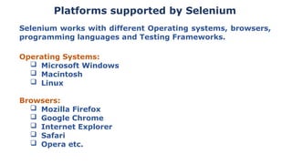 Comprehensive Overview of Selenium Automated Testing Framework and Its ...