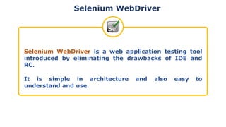 Selenium Overview Comprehensive Overview of Selenium Automated Testing Framework and Its ...