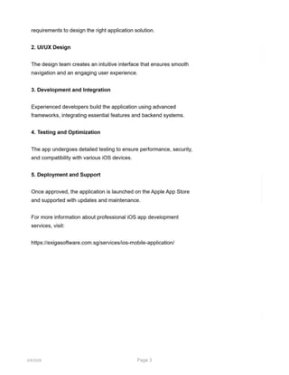 IOS Mobile Application Development by Exiga Software | PPTX