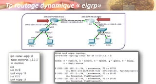 Tp routage dynamique « eigrp»
 