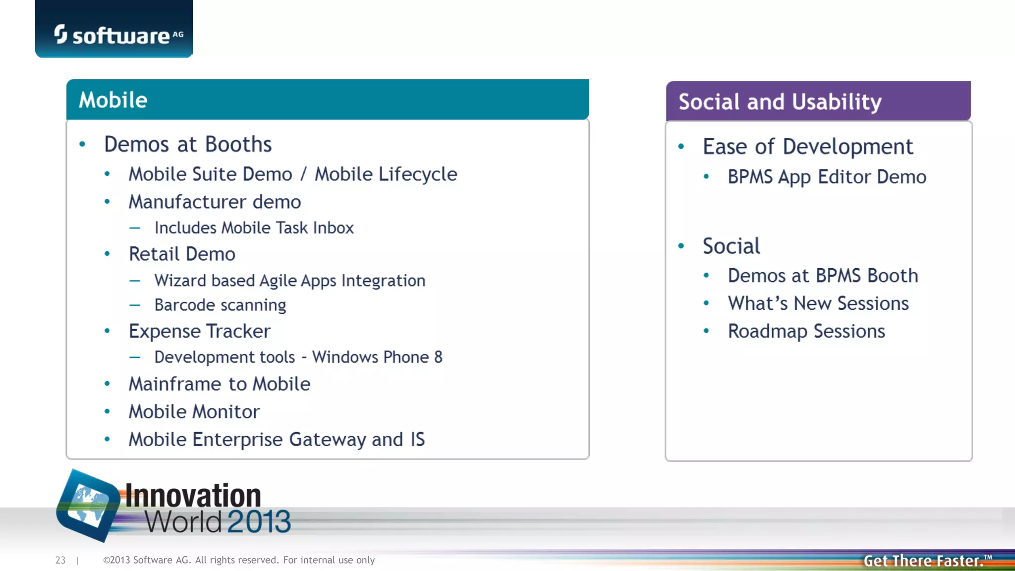 23 |

©2013 Software AG. All rights reserved. For internal use only

 