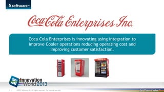 Coca Cola Enterprises is innovating using integration to
improve Cooler operations reducing operating cost and
improving customer satisfaction.

5 |

©2013 Software AG. All rights reserved. For internal use only

 