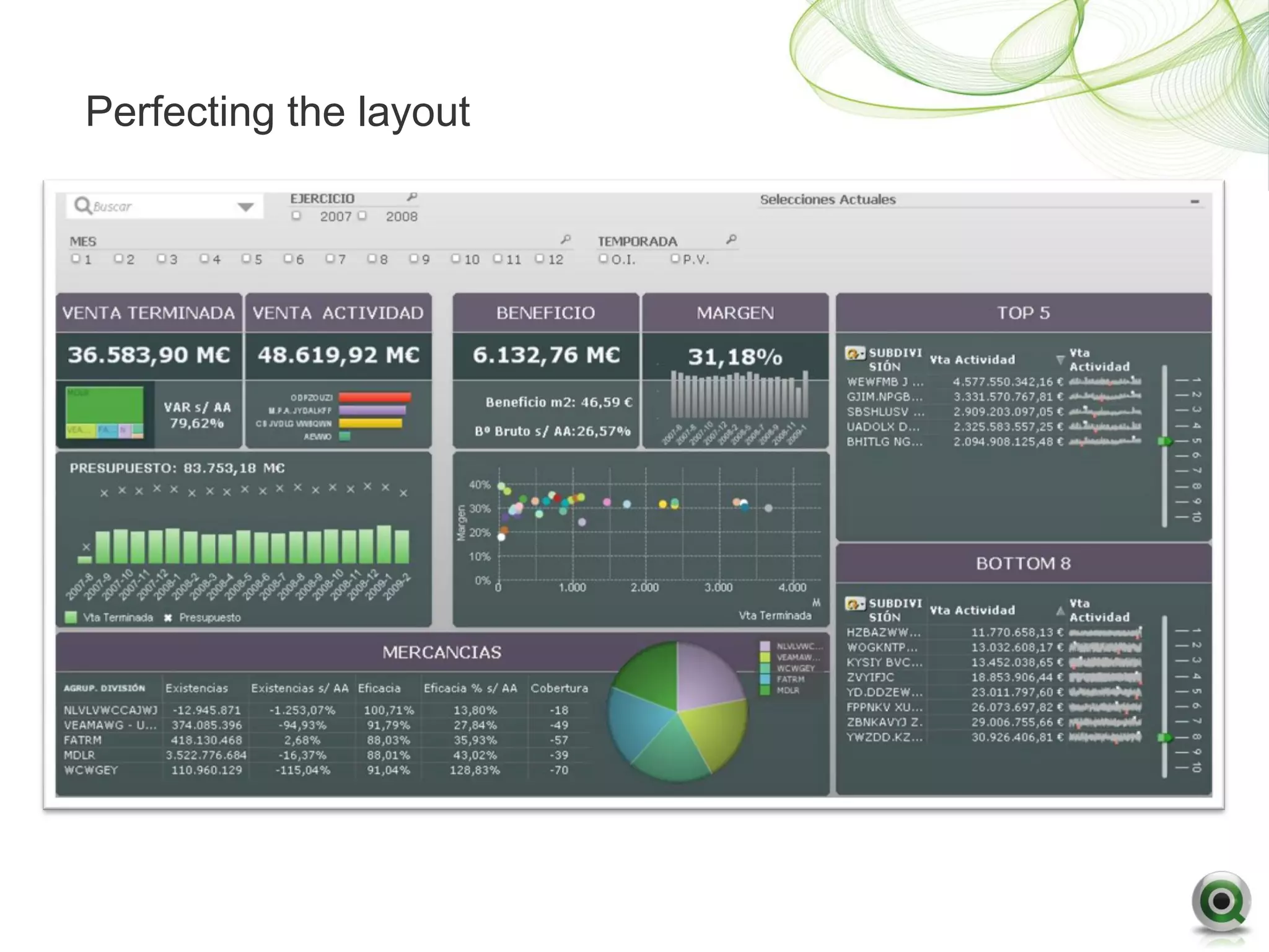 Perfecting the layout
 