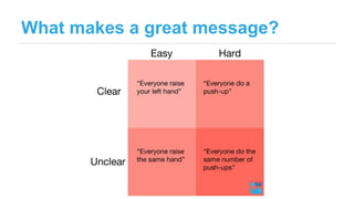 What makes a great message?
 