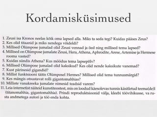 Kordamisküsimused 