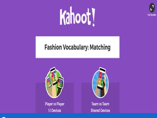 Kahoot - fashion vocabulary