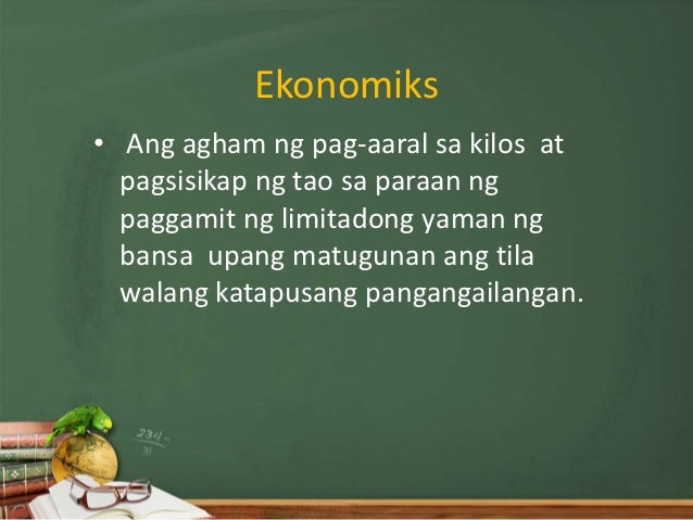 Kahulugan ng ekonomiks