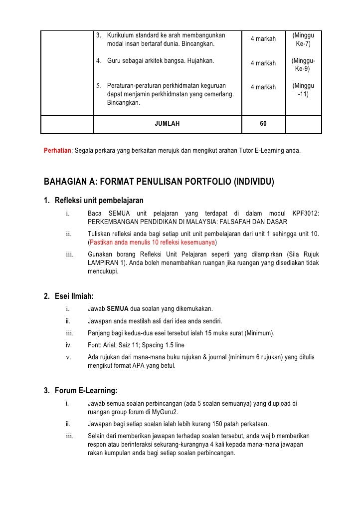 KERJA KURSUS KPF 3012 PERKEMBANGAN PENDIDIKAN DI MALAYSIA 
