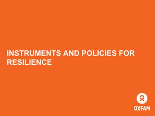 INSTRUMENTS AND POLICIES FOR
RESILIENCE
 