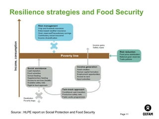 Resilience strategies and Food Security




Source : HLPE report on Social Protection and Food Security
                                                              Page 11
 