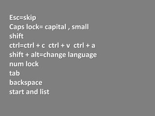 keyboard keys function | PPTX