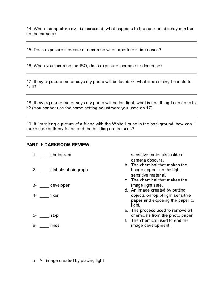 2. know your camera quiz