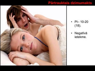 Pārtrauktais dzimumakts
• PI– 10-20
(18).
• Negatīvā
ietekme.
 