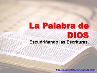 La Palabra de
DIOS
Escudriñando las Escrituras.
http://aquiconfelipetorres.jimdo.com/
 
