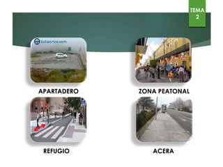 Zona peatonal
TEMA
2
Apartadero
Refugio Acera
 