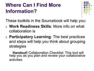 Work Readiness Tips Handout.pdf 2 learning alone and together | PDF
